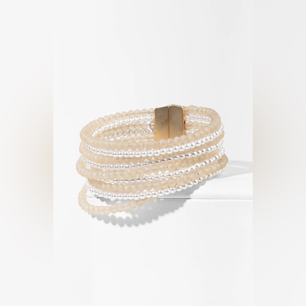 Saachi Faye Faux Pearl & Beads Bracelet